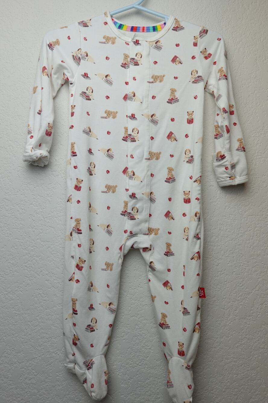 Magnetic Me Pup Fiction Unisex Magnetic Snap Footie 3-6M
